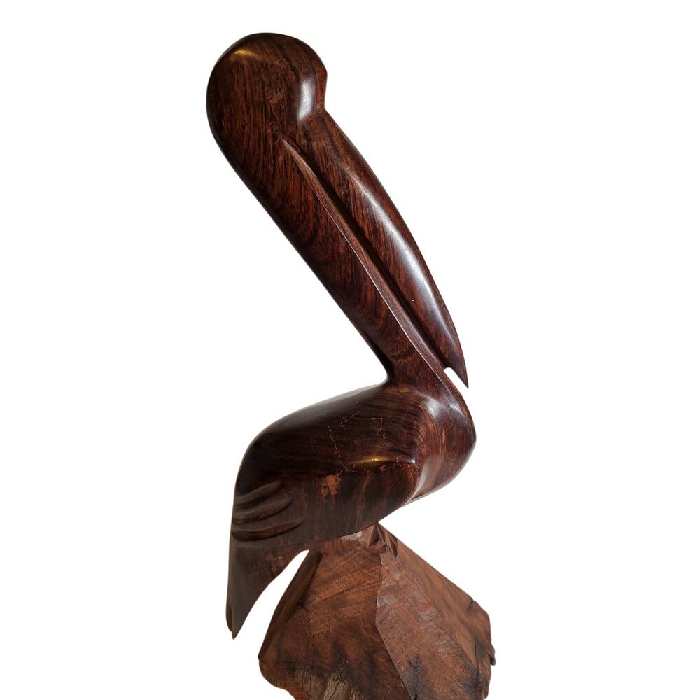 Wooden Pelican Figurine - 11"